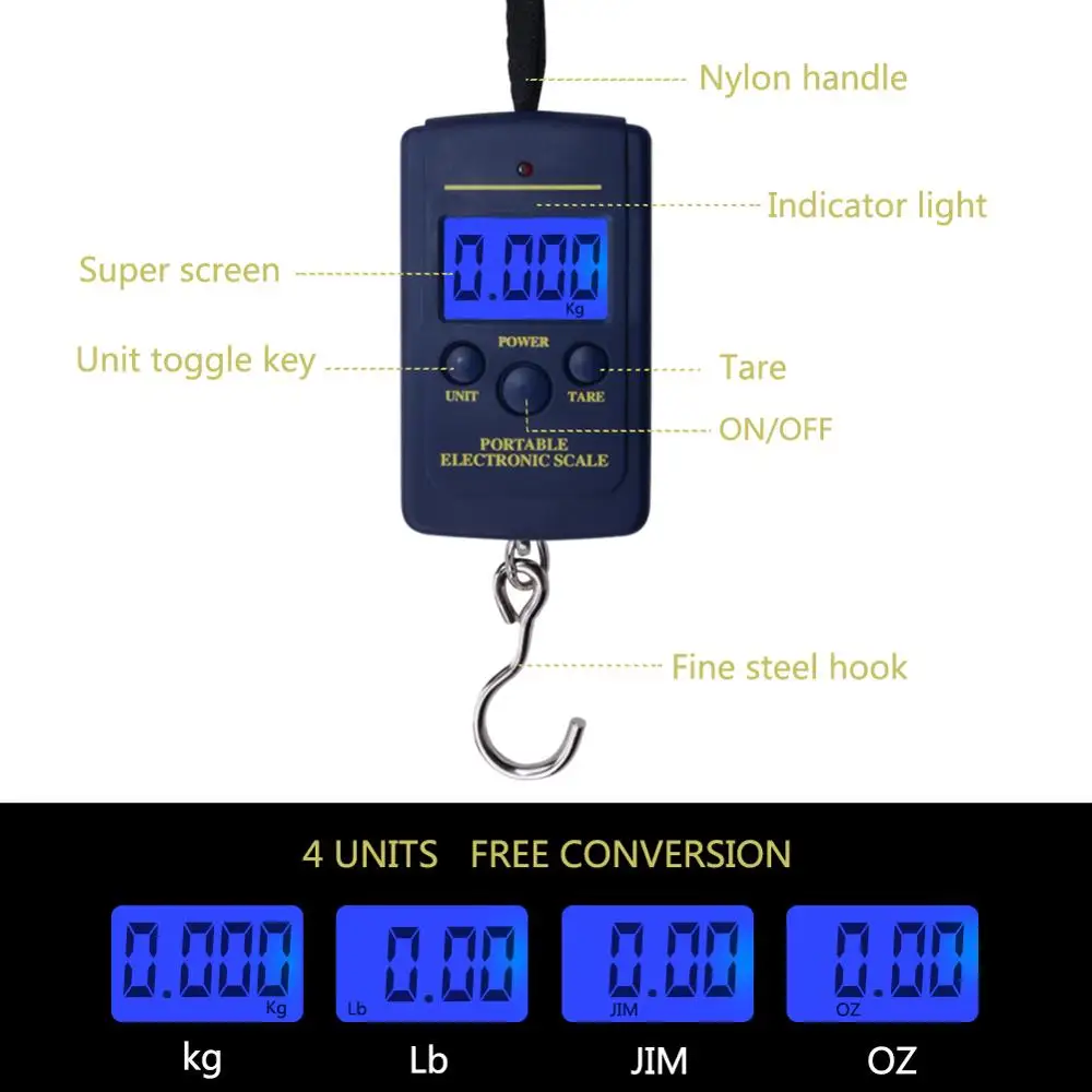 Clearance price Portable 40kg 10g Electronic Scale Hanging Fishing Luggage Digital Pocket Weight Hook Scale Worldwide Store