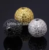 Free Sample Dropshipping CZ Cubic Zirconia Pave Beads 925 Sterling Silver Jewelry Beads Micro Setting