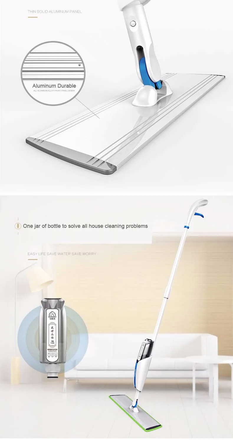 Boomjoy Aluminium Extensible Spray Mop Stick With Extensible Steel Mop