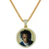 Miss Jewelry Hip Hop Custom 18k Gold CZ Diamond Paved 3D Photo Picture Frame Pendant