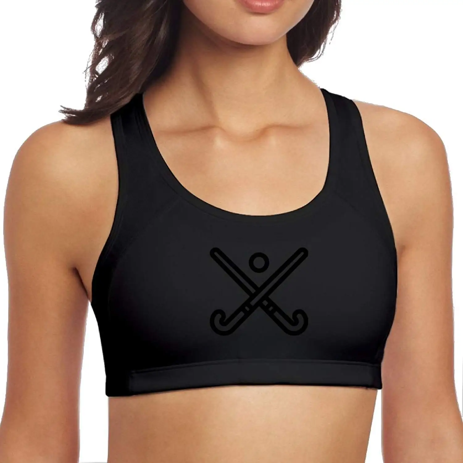 Yoga Vest Field Hockey Silhouette Women's Sports Bra Sleeveless Breathable for Running