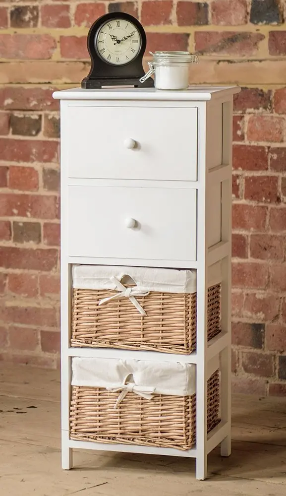 Details about   Shabby Chic Wicker Baskets Wood Drawer Cupboard Storage Cabinet Bedside Table UK 
