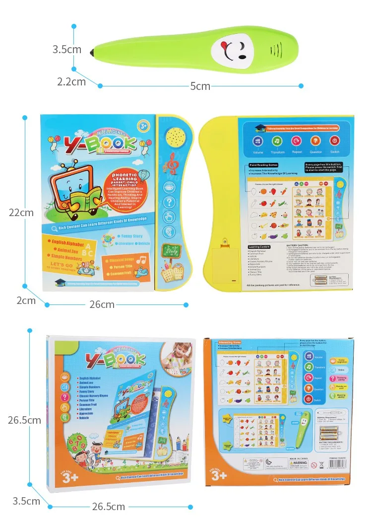 Education toy kid story book learn smart English talking pen book, View ...