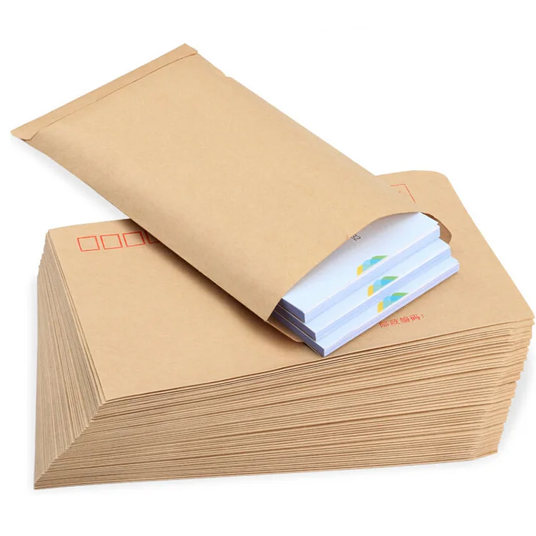 Customized A3/a4/a5/fc Size Kraft Paper Vintage Envelope With Zipcode