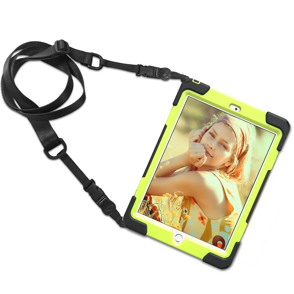 New Colorful Pc Shoulder Strap Tablet Case For Ipad 9.7 2017/2018 With Hand Holder,Multifunction