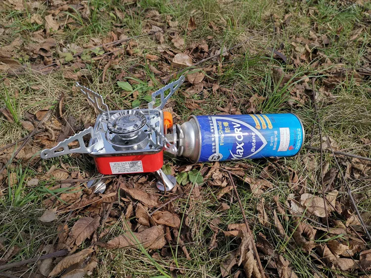 Small Cassette Furnace Portable Folding Quadrilateral Long Gas tank Camping Stove