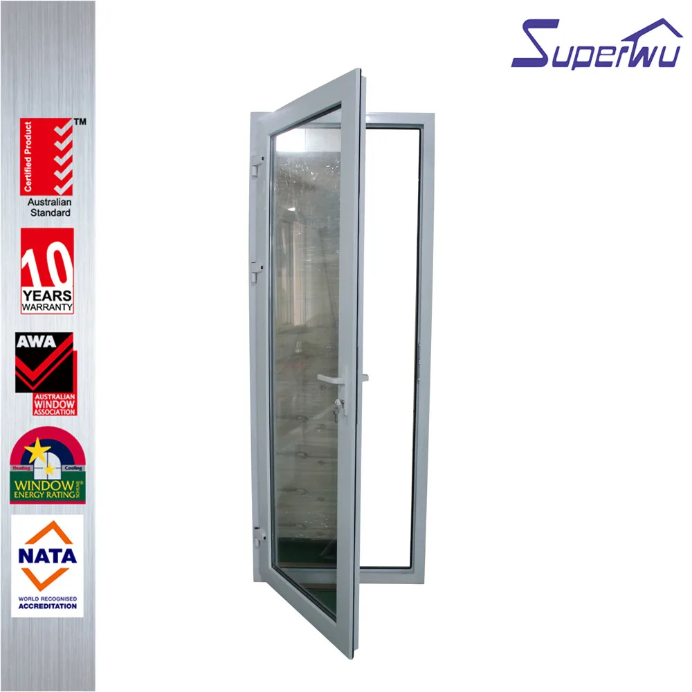 High performance thermal break modern interior exterior aluminum frame glass french doors low door sill