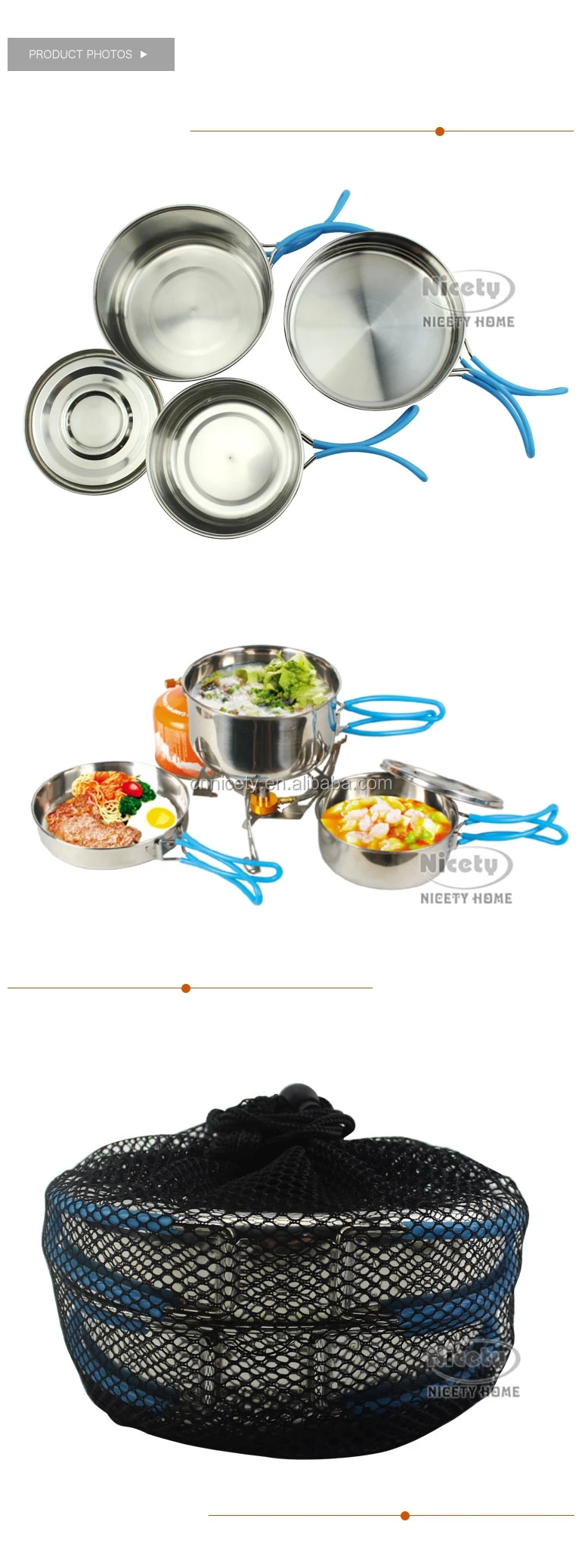 Stainless Steel Camping Utensils Set Kitchen Cooking Utensils Camping