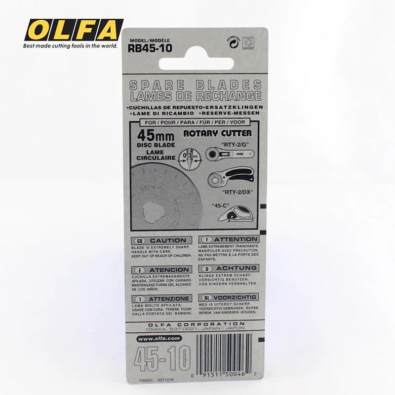 Olfa Rb4510 Rotary Cutter Blade 10pcs Blister Pack 45mm Buy Olfa