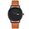 Hot sale luxury minimalist ultra thin branded stainless steel watch sports with double date for business men