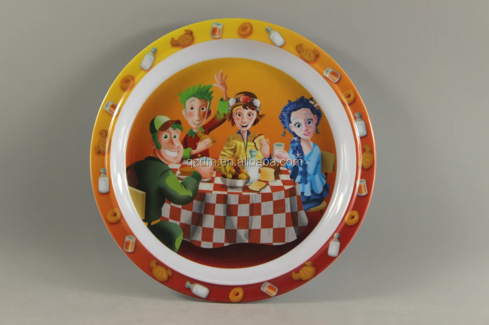 Food Grade 8.5 Inch Melamine Dinner Plates For Kids