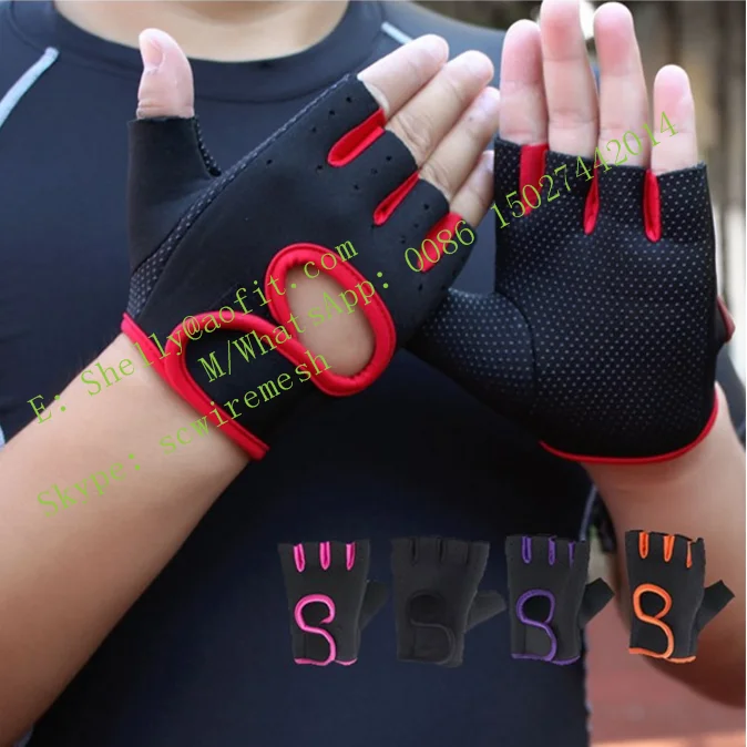 Non Slip Gym Fingerless Gloves Fitness Training Gloves Custom Weighted