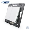 Livolo White Plastic Materials EU Standard 2 Gang2 Way Function Key For Wall Push Button Switch VL-C7-K2S-11