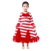 Wholesale Western Boutique Clothing Red and White Party Dresses Baby Girl Winter Long Dress