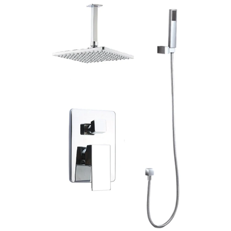 Two Function Square Bathroom Shower Faucet Replacement Parts View