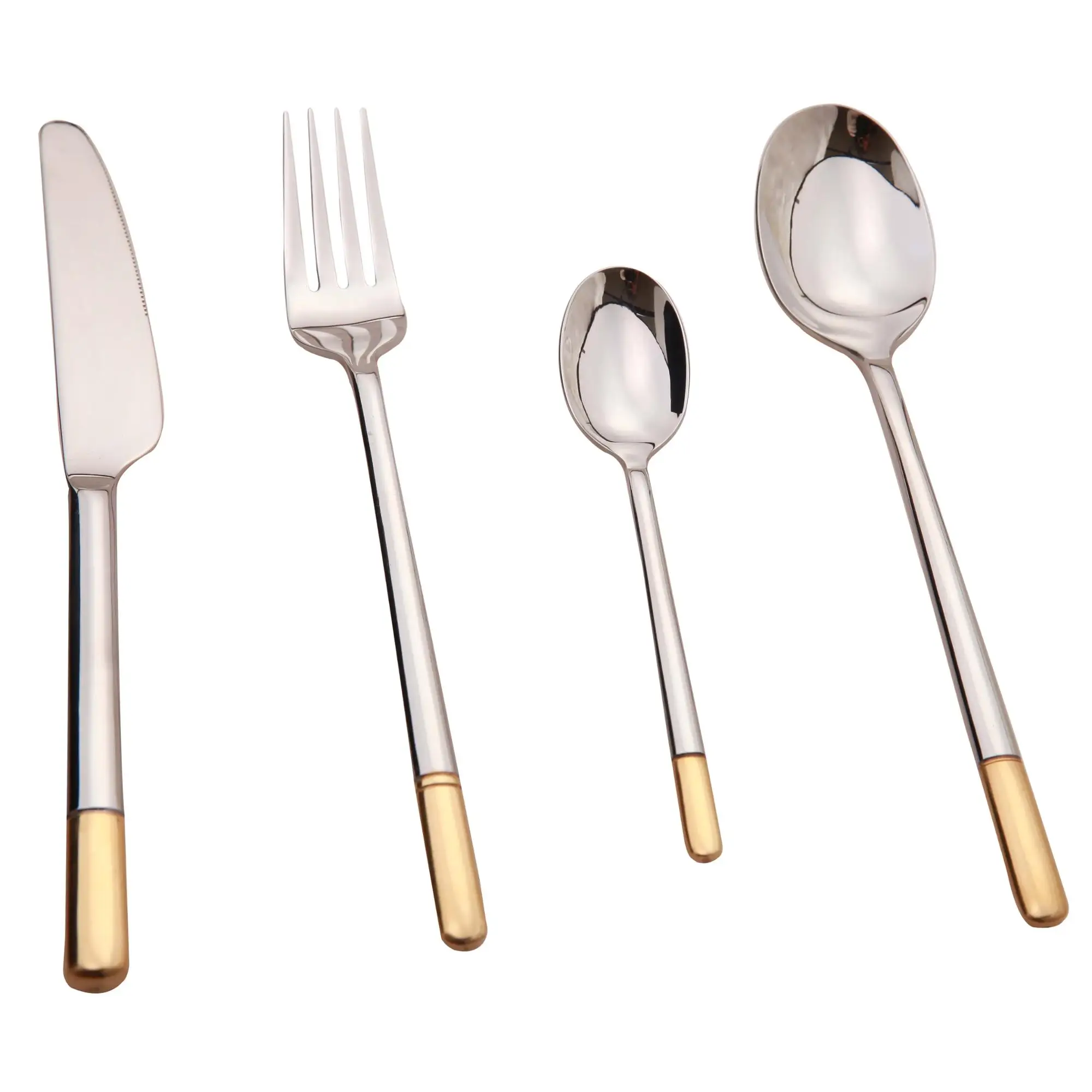 Premium Quality Stainless Steel Gold Cutlery Set / Bulk Gold Flatware