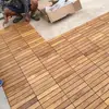 Diy solid floor deck tile 30*300*300mm outdoor waterproof wooden flooring /teak deck panels on balcony