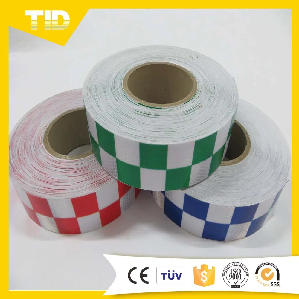 Blue/white Checkered Reflective Tape,Reflective Adhesive Warning Tape