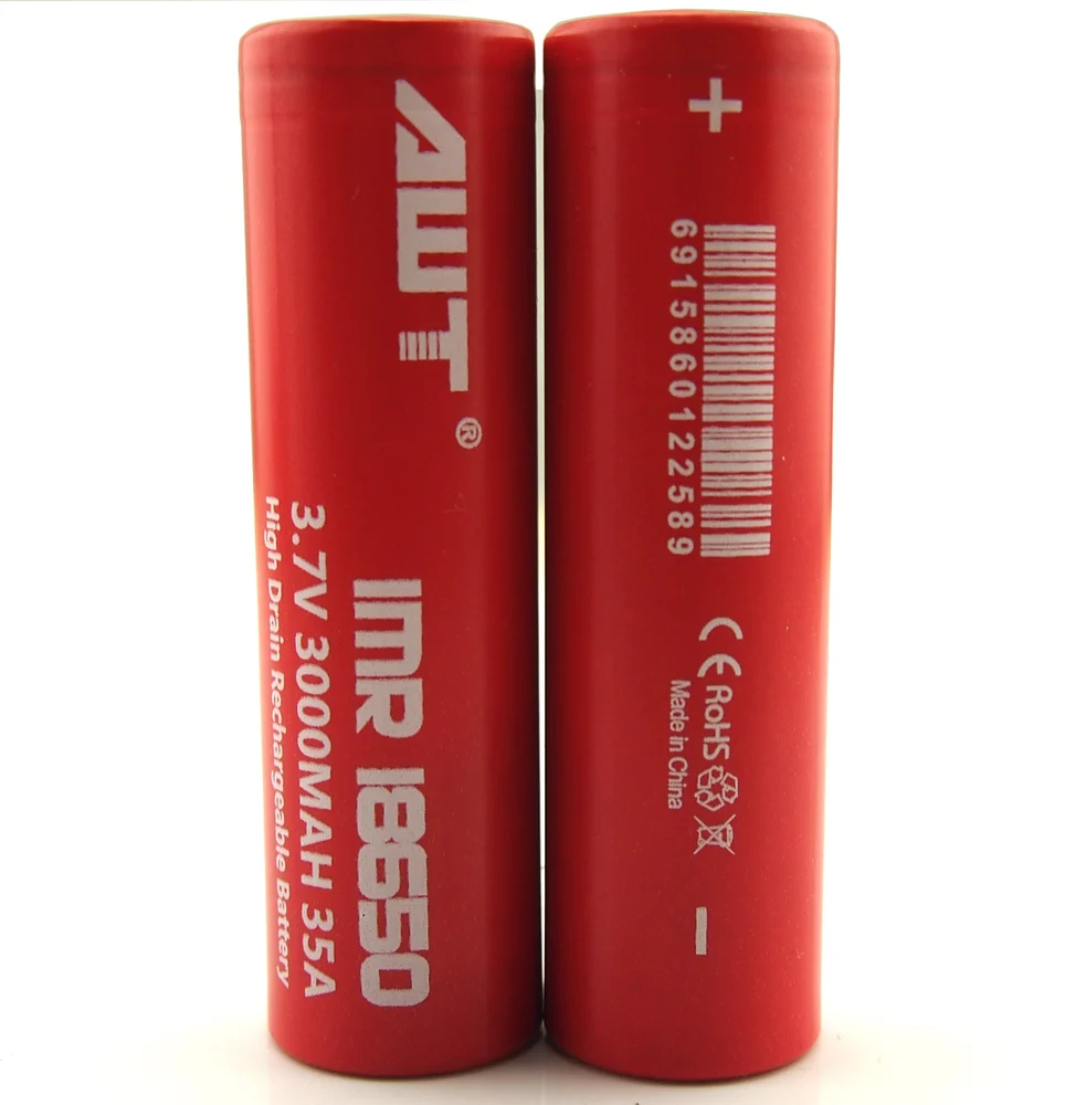 Hot!!! Red 18650 3.7v 3000mah 35a Liion Rechargeable