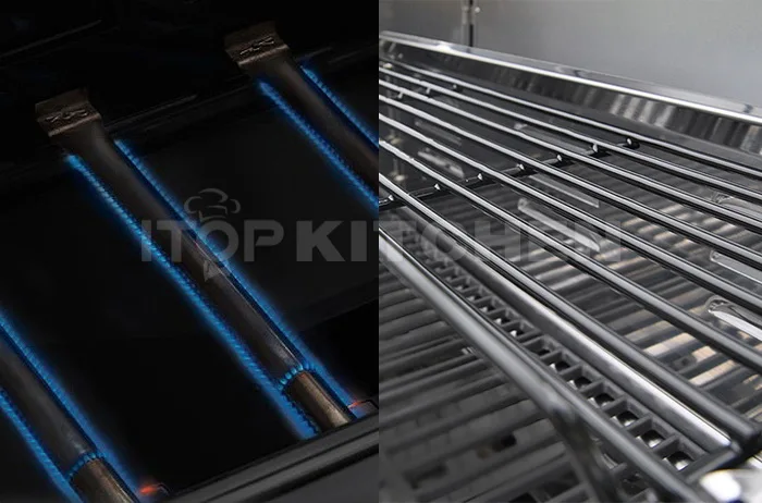 Family day Commercial gas bbq grill machine Europe and USA Style Stainless Steel Liquid Propane Gas BBQ Grill trolley