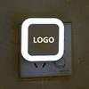 Customize Logo Printing Night Light With Sensor Control Night Light Mini EU US Plug Novelty Square Bedroom lamp For Baby Gift