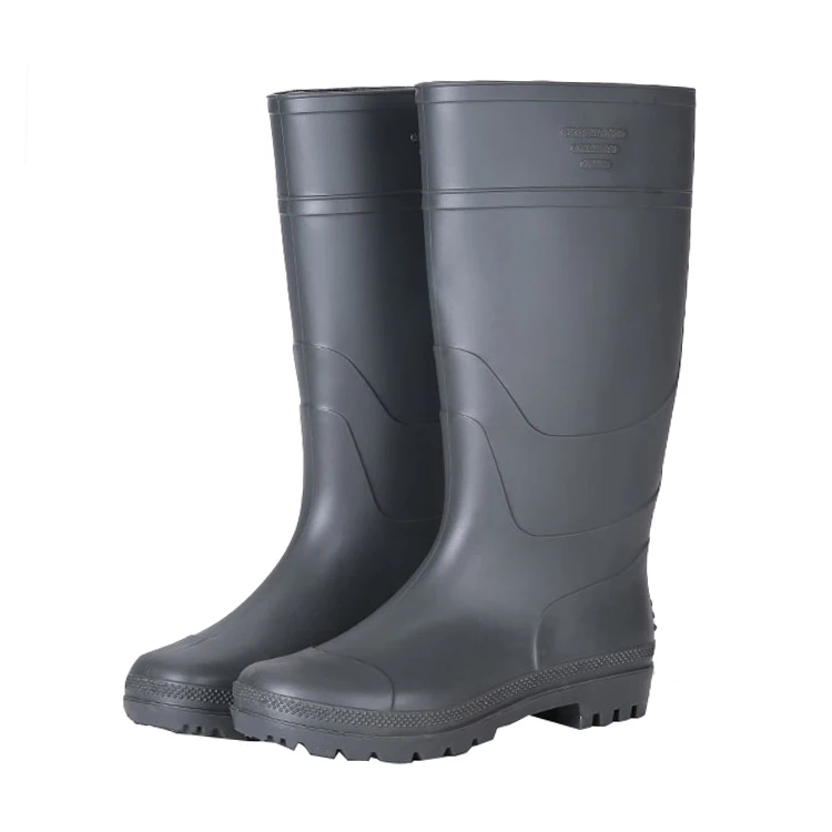 Black Oil Resistant Non Safety Men's Pvc Rain Boots For Work Buy