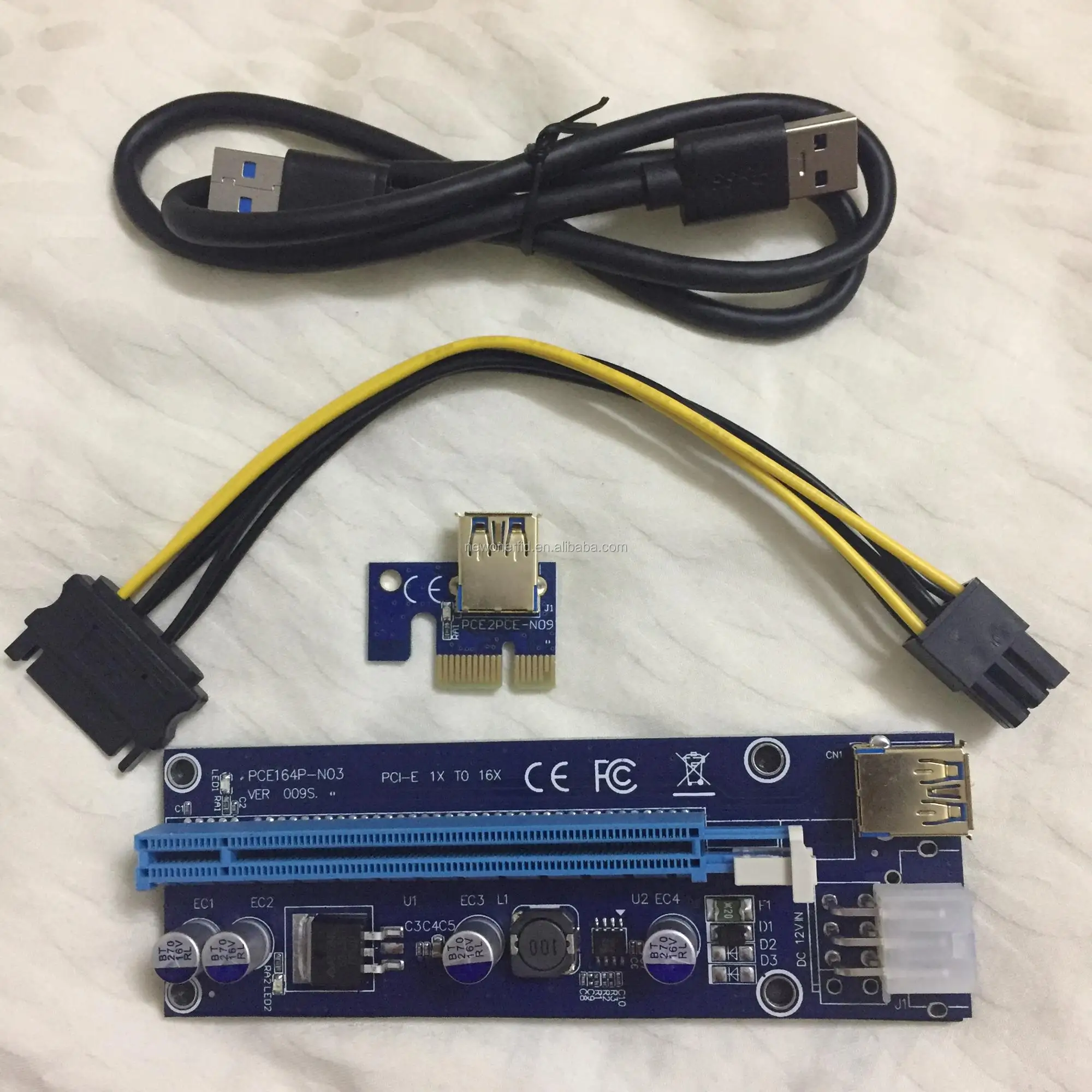 New Arrived Ver 009s Pcie Riser 6pin Pci e X1 To X16 Riser Card With 