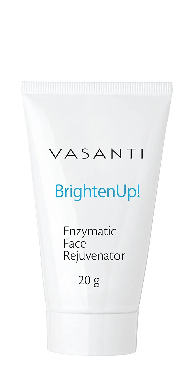 Vasanti Brighten Up! Enzymatic Face Rejuvenator – Brightens, Exfoliates & Cleanses for Soft, Smooth & Radiant Skin – Enriched with Papaya, Professional Microcrystals & Aloe (Travel Size Mini)