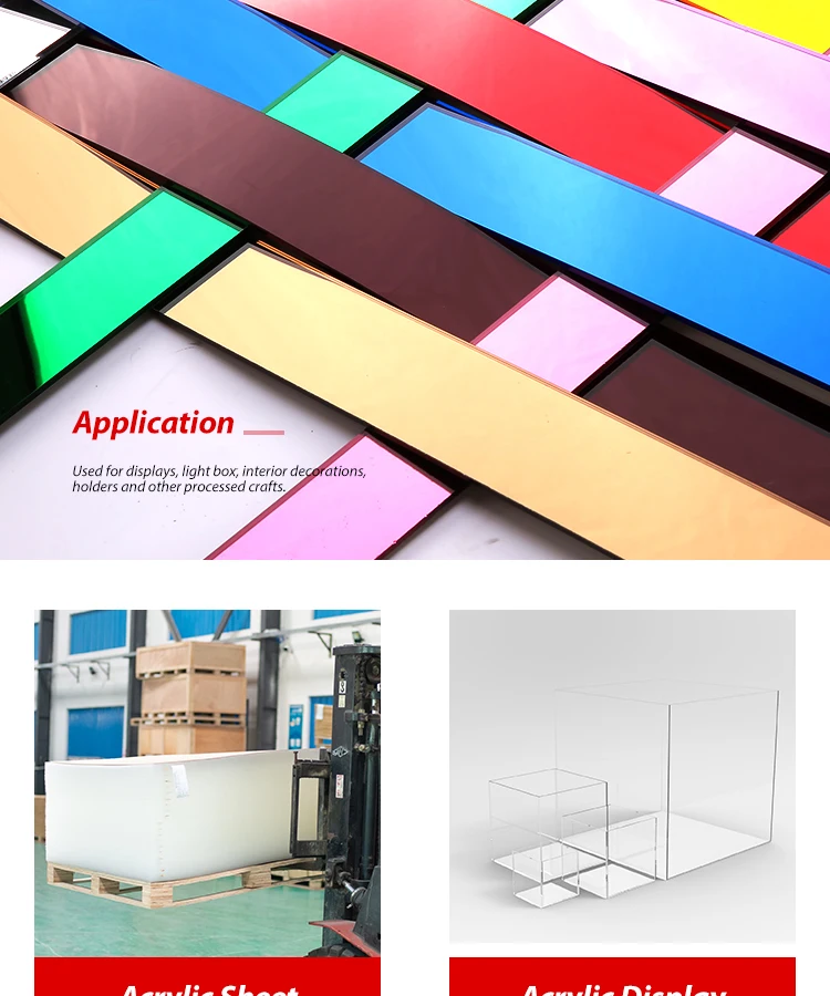 Red Acrylic Perspex PMMA Recyclable Mirror Sheet