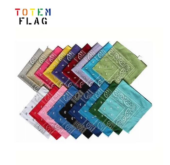 Custom Print Square 100 Cotton Bandana Wholesale Oem 55*55cm