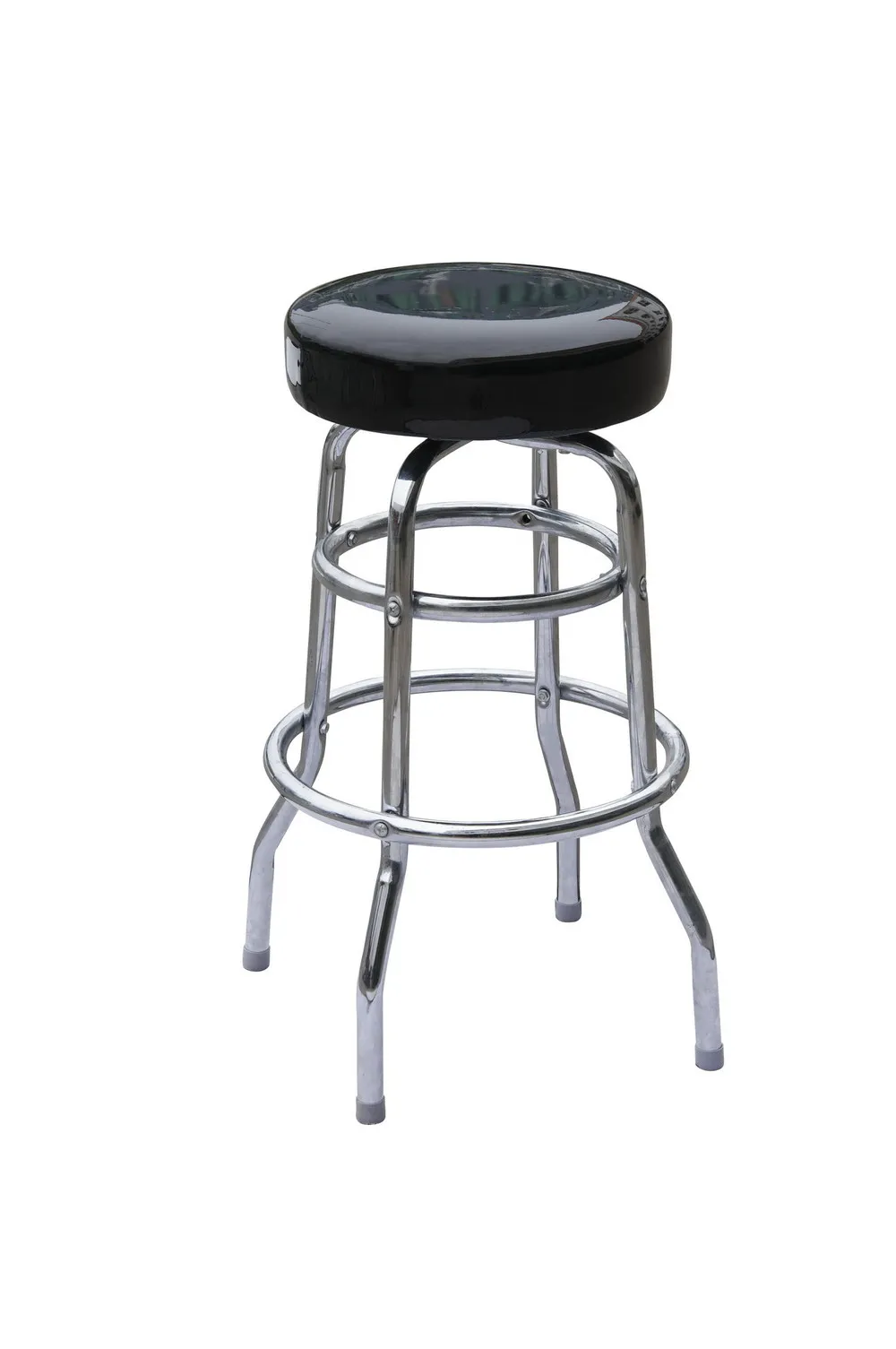 Garage Shop Stool With Padded Seat And Steel Chromed Legs In Bar And Counter Height Buy Garage