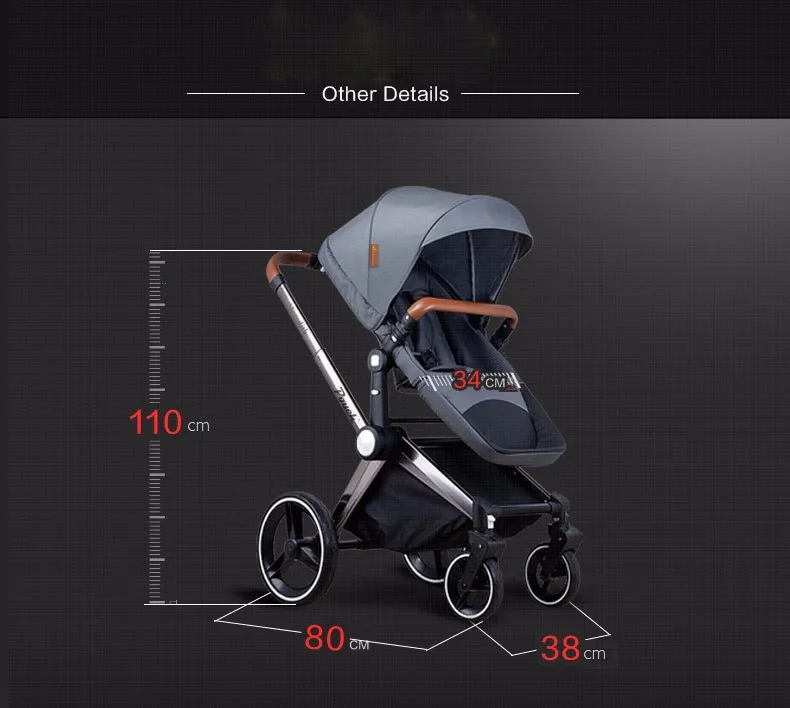 Luxuoso do Bebê Carrinho de Criança Carrinho de Bebê de Alta Sentar e Deitar para Recém nascidos Adorbaby Pouchp88 Dobrável Paisagem se Infantil Quatro Rodas 6 Escolhas 17 Online shopping