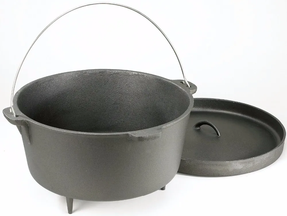 Eco-friendly Cast Iron Camping Cookware With Wooden Case - Buy Cast 