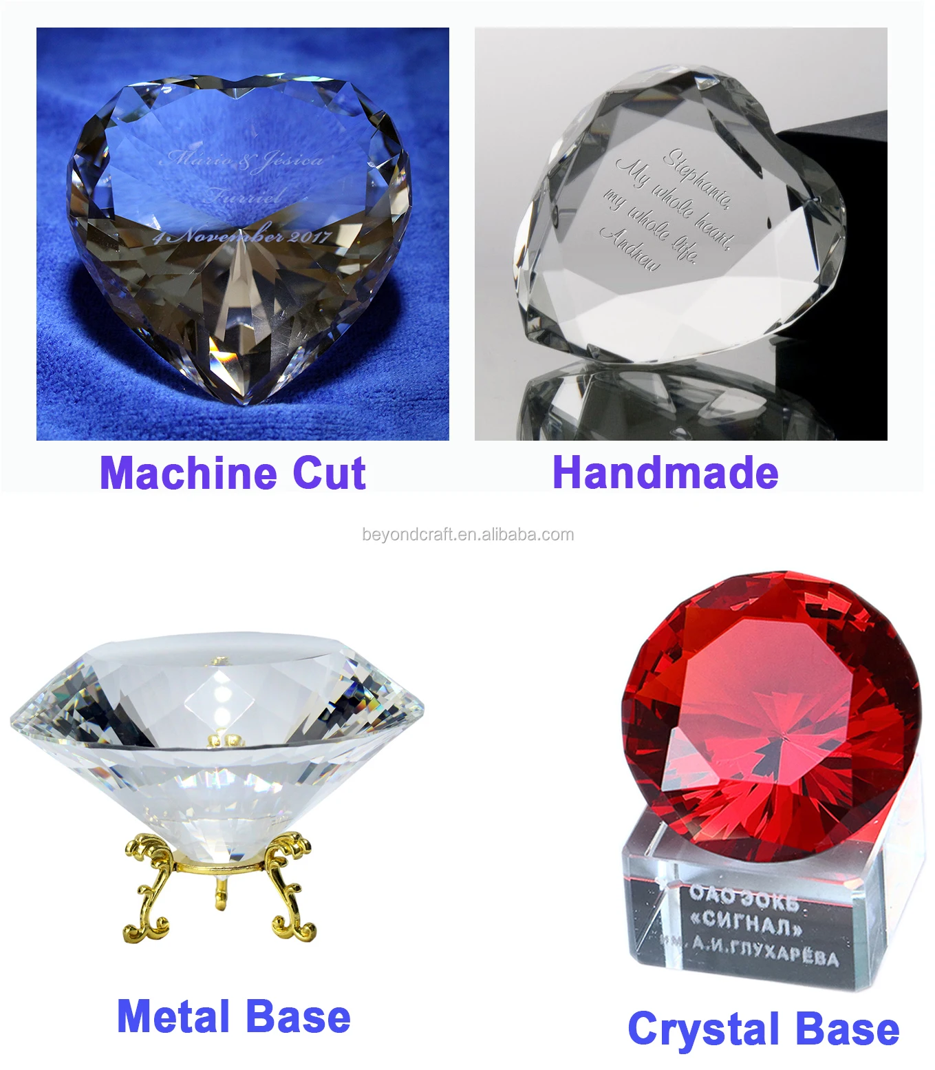 100mm K9 Solid Clear Colorful Crystal Diamond Paperweight Awards Buy