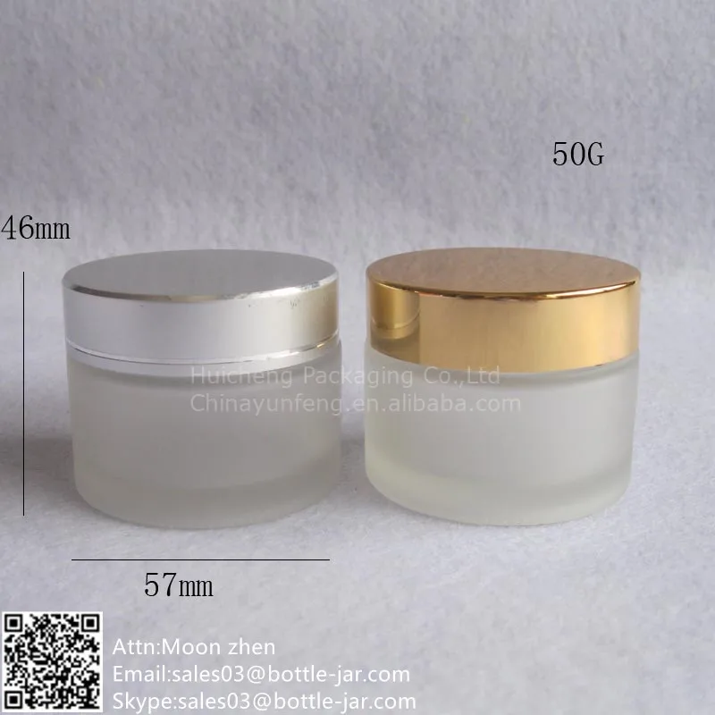 Wholesale 50g Frosted Glass Cosmetic Jars For Cosmetic Use - Buy Glass ...