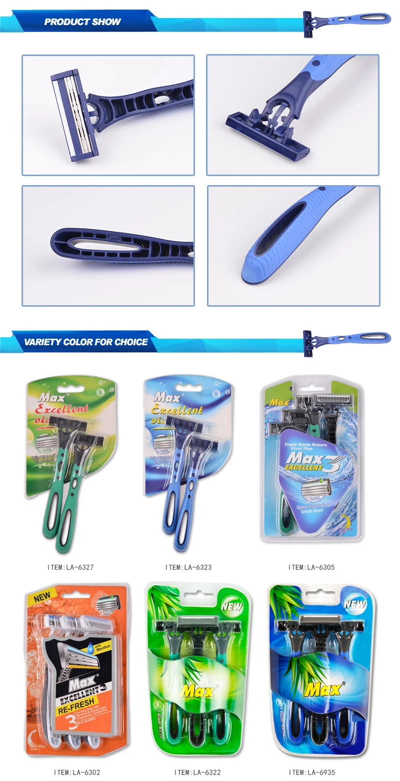 Sweden Triple blade disposable mens razor max brand