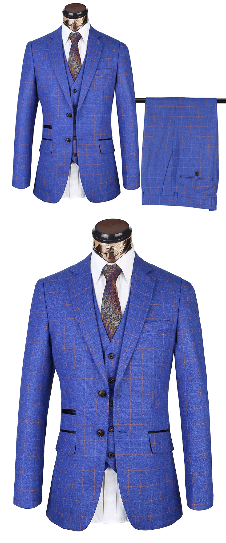 Mens Checked Tweed Slim Fit Coat Pant Vest Men Suit Buy Coat Pant Men