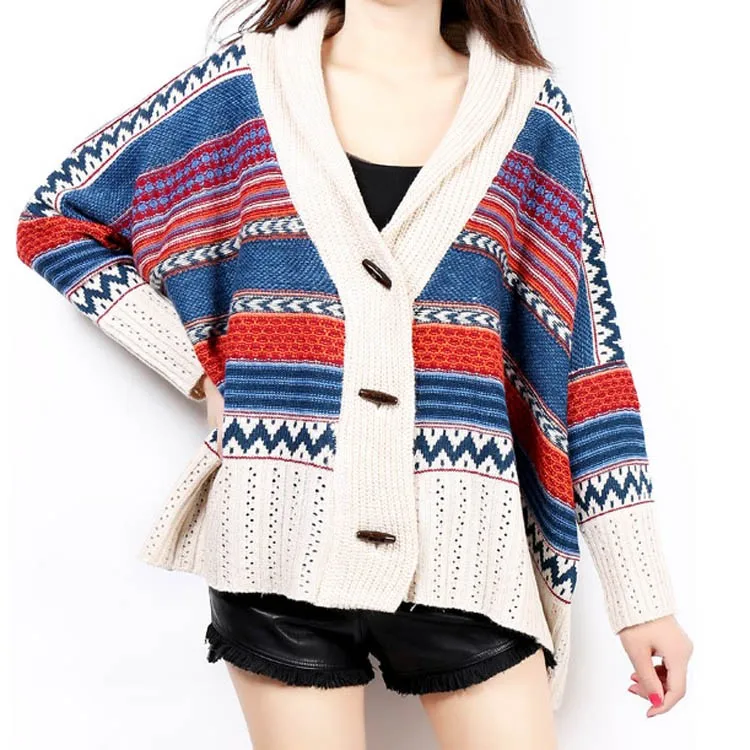 Western style Knit Sweater Women's Cardigan Winter Sweater