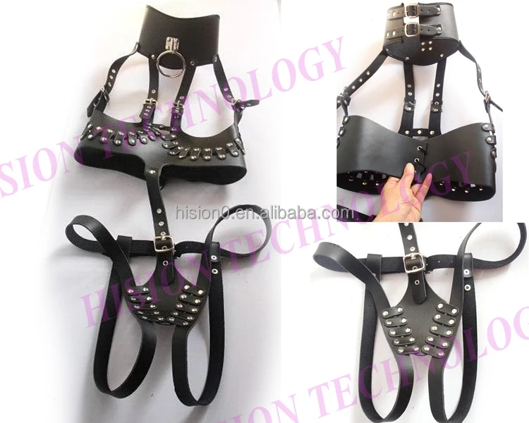 Leather Body Harness For Women Sexy Lingerie Crotchless Bustier 9417