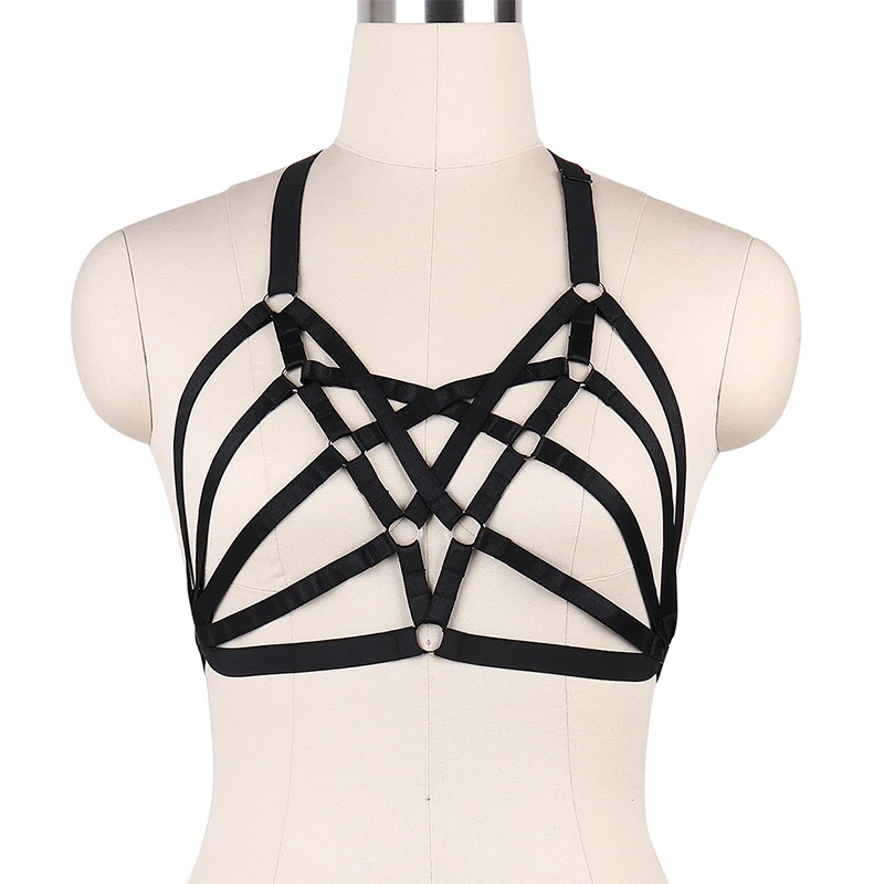 Black Body Harness Cage Bra Sexy Open Bust Bondage Bra Goth Lingerie Sexy  Hot Costume Cosplay Wear Pole Dance Crop Top O0094 Sew - Buy Cosplay Wear  Pole,Black Body Harness Cage,Cage Bra