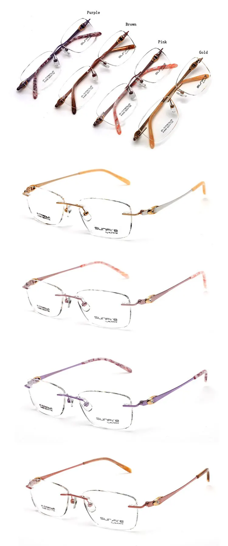 newest rimless frames diamond eyewear design