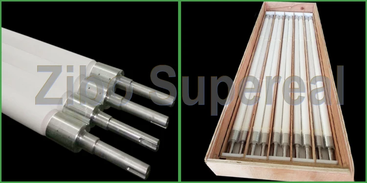 Flat glass tempering fused silica ceramic roller