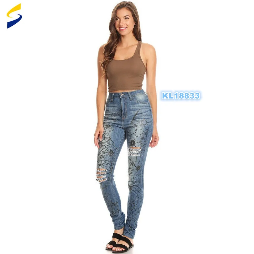 Xxx Xxx Usa Sexy Lady Narrow Feet Jeans Ripped Skinny Women Jeans