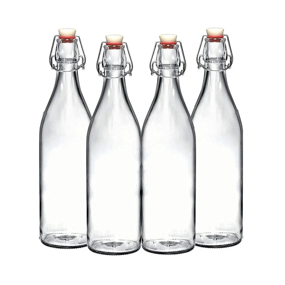 Wholesale 250ml 500ml 1000ml Clear Round Swing Top Glass Bottles Buy
