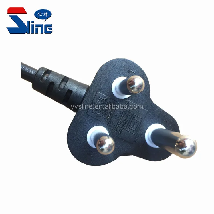 Is1293 Big India 3 Pin Power Cord Plug With Indian Mains Cable Bis