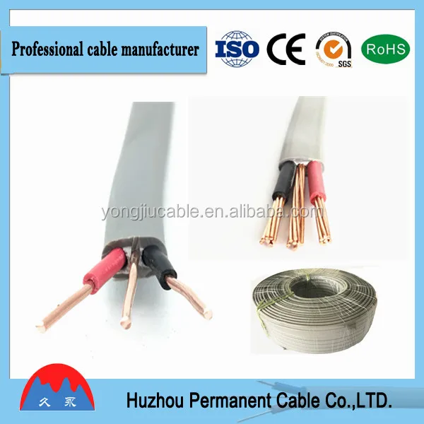 Flat Electrical Wire 3core 3*1.5mm Flexible Flat Electrical Wire 2core Cu Cca Cable Shanghai