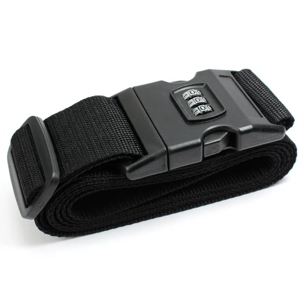 ASOCEA Travel Luggage Security Strap Suitcase Belt Adjustable Packing Belts 2 Pcs Black