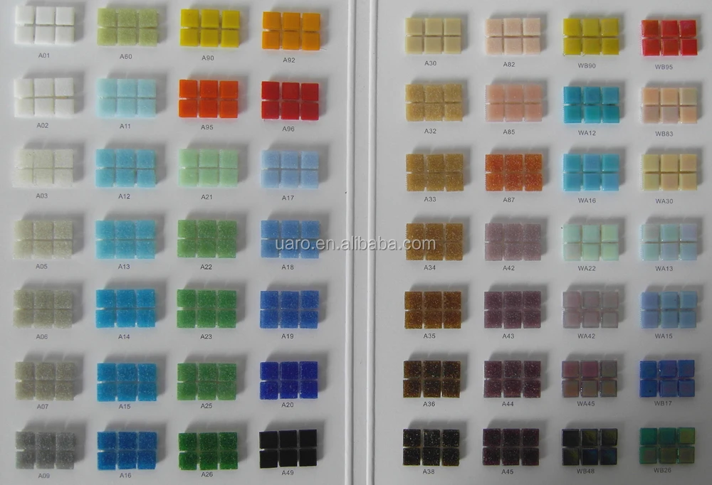 1 x 1 cm colorful glass mosaic tile for hobby