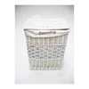 factor price wholesale White wicker laundry basket with Liner