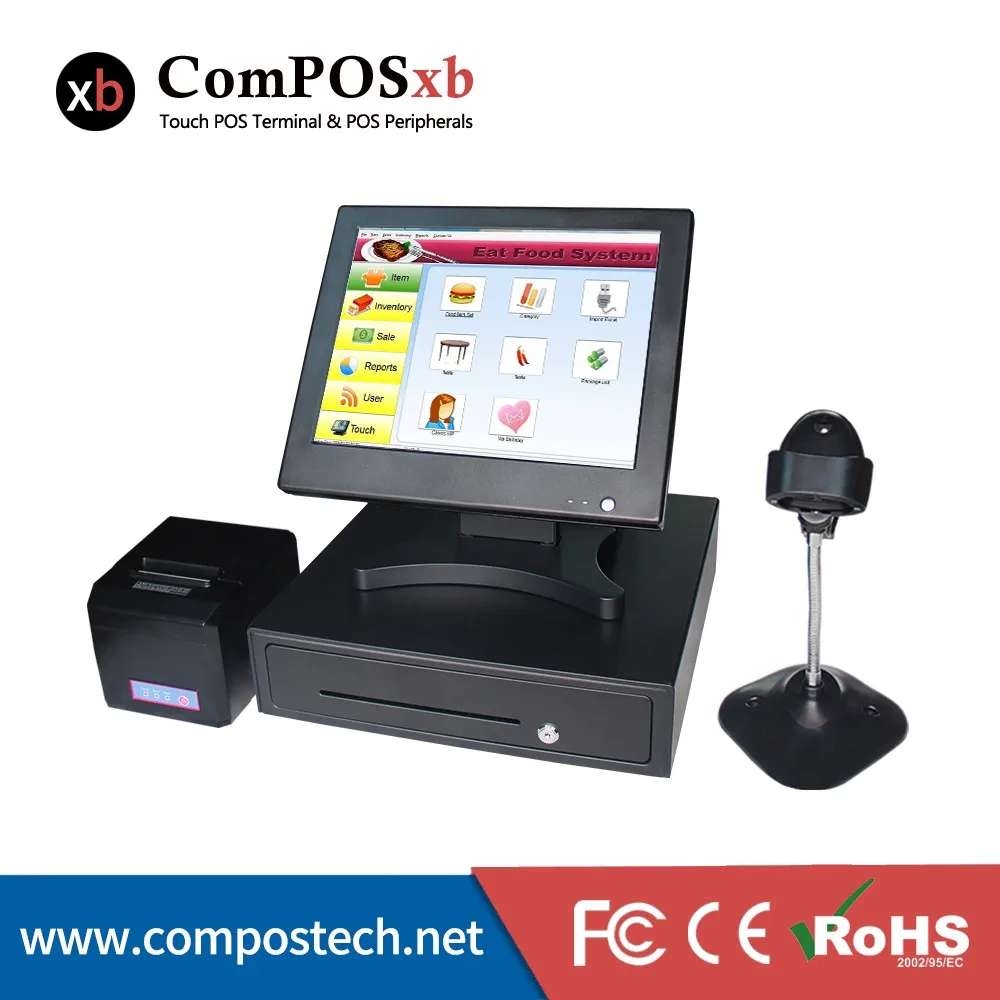 15 Inch Supermarket Cashier Equipment / Pos Cashier/ Restaurant Cashier